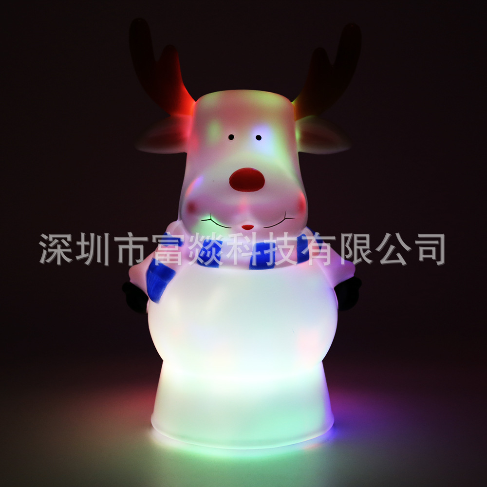 Factory Direct Supply Christmas LED Light Glowing Cute Christmas Elk Support USB Charging 3aaa Battery Creative Products