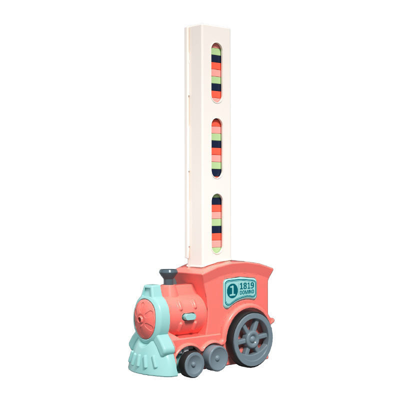 Cross-Border Internet Celebrity Electric Dominoes Train Automatic Standee Launch Children's Sound and Light Educational Toy Car