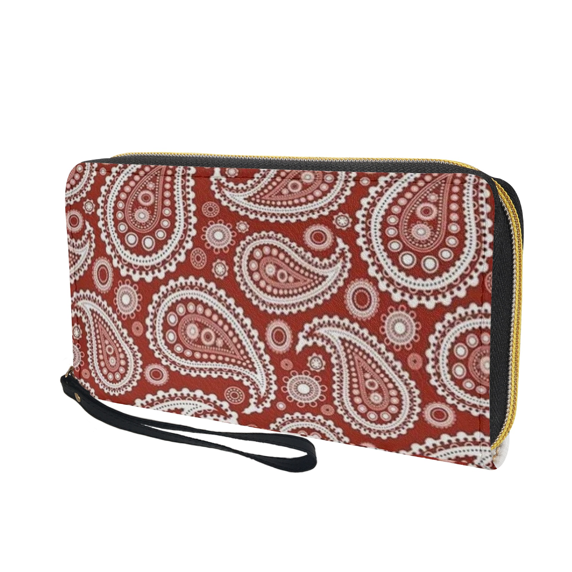 佩斯利花纹女士钱包街头时尚腰果花印度手拿包零钱卡包手带拎包