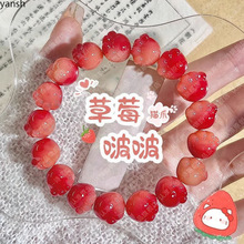 【始发款】樱桃红菩提手串女款盘玩串珠刻猫爪手串红色手链可爱