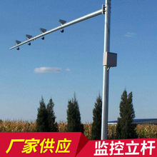 监控立杆道路八角杆4米6米热镀锌支架立柱标识牌杆信号灯杆L形杆