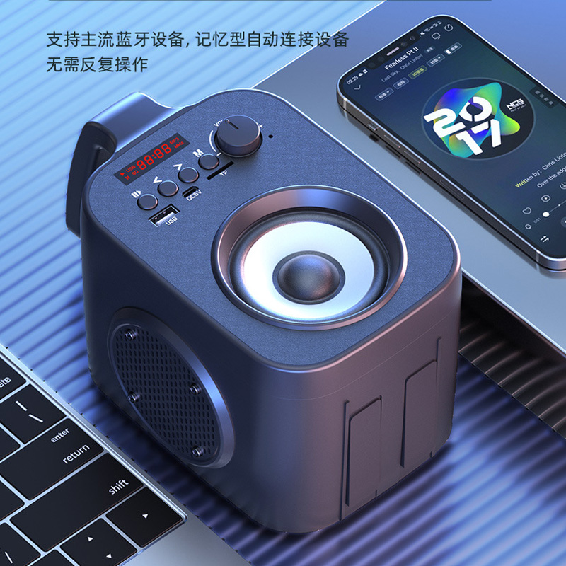 便携蓝牙音箱内置电池台式收钱播报迷你喇叭网红小音响立体音大声