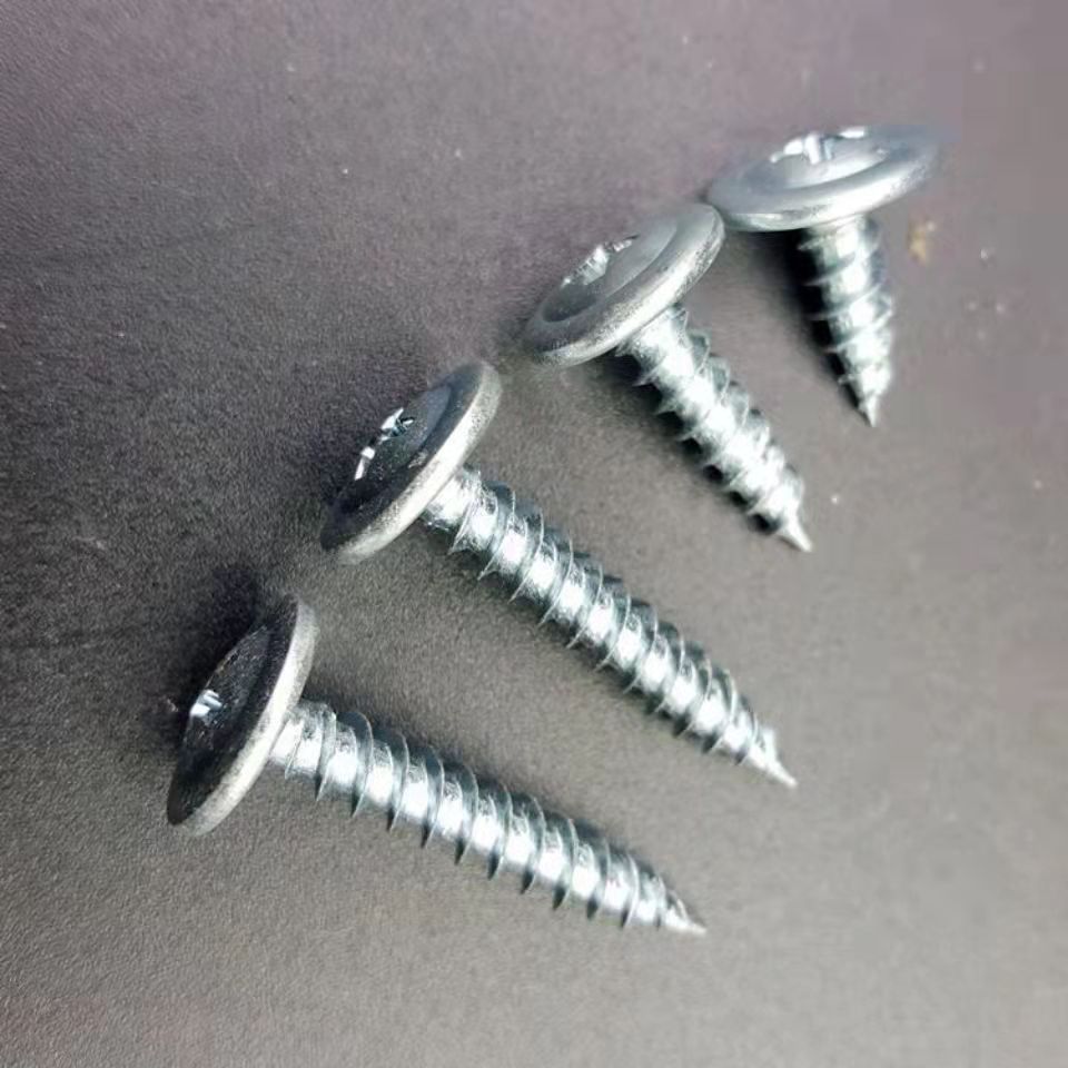 9v7t High Strength Large Flat Head Self-Threading Pin Pointed Screw Large Hat Cross round Head with Pad Self-Tapping Screw Large Flat Head Wood