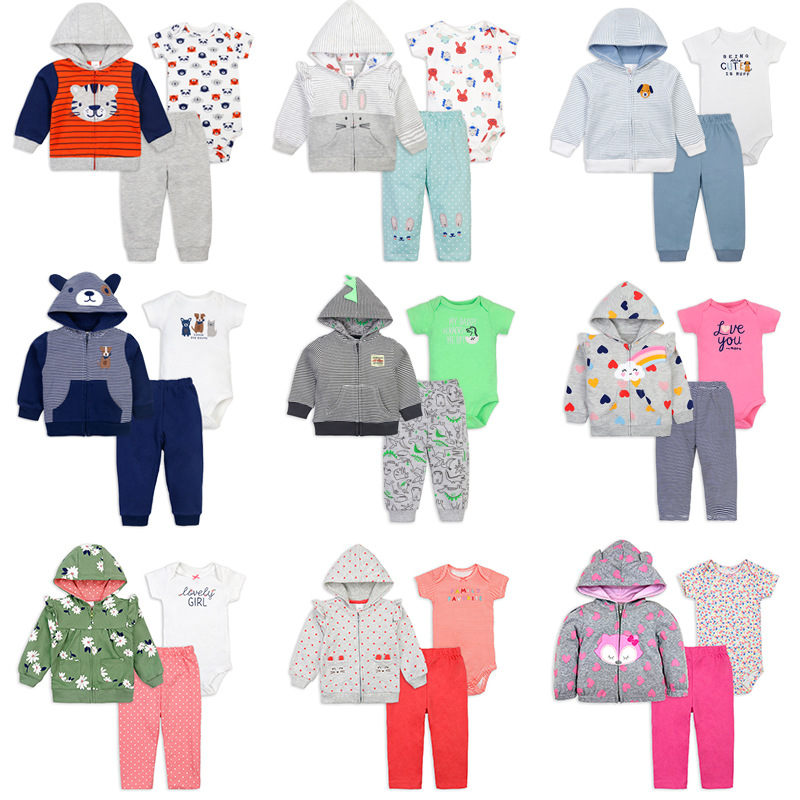 factory spot wholesale foreign trade sweater european and american baby jacket three-piece baby children‘s jacket spring and autumn