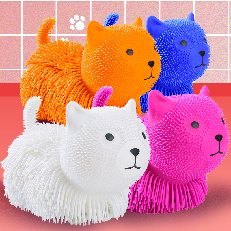 Simulation Cat Animal Vent Ball Net Red Dense Fur Stress Relief Ball Cute Children Squeezing Toy Trick Toy Large