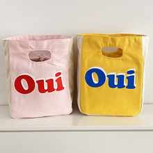 耶语/亚马逊跨境货源便当饭盒袋日式帆布手提包手拎字母加厚带饭
