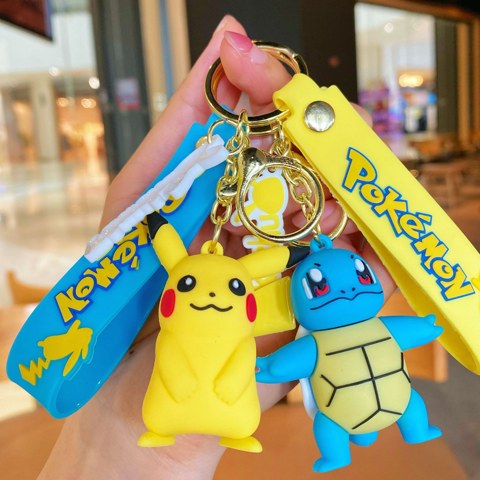 New Magic Baby Doll Keychain Cartoon Pikachu Gigny Turtle Bag Pendant Cute Car Key Chain
