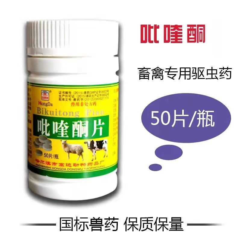 吡喹酮片兽药兽用猪牛羊鸡鸭鹅宠物猫狗驱血吸虫绦虫囊尾蚴病驱虫