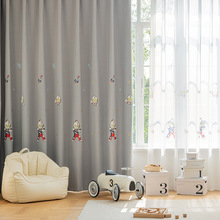 奥特曼儿童房窗帘高遮光男孩卧室窗帘布现代简约3D立体刺绣工艺