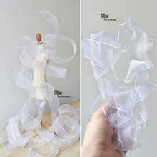 波浪欧根纱可塑性钢丝花边辅料裙子领口边任意肌理造型娃衣薄面料