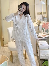 月子服春秋夏季薄款产后纯棉纱布7月份6和服孕妇睡衣产妇哺乳吸汗