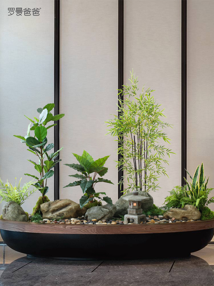 北欧中式绿植竹子盆景大型绿植室内景观植物造景家居落地摆件