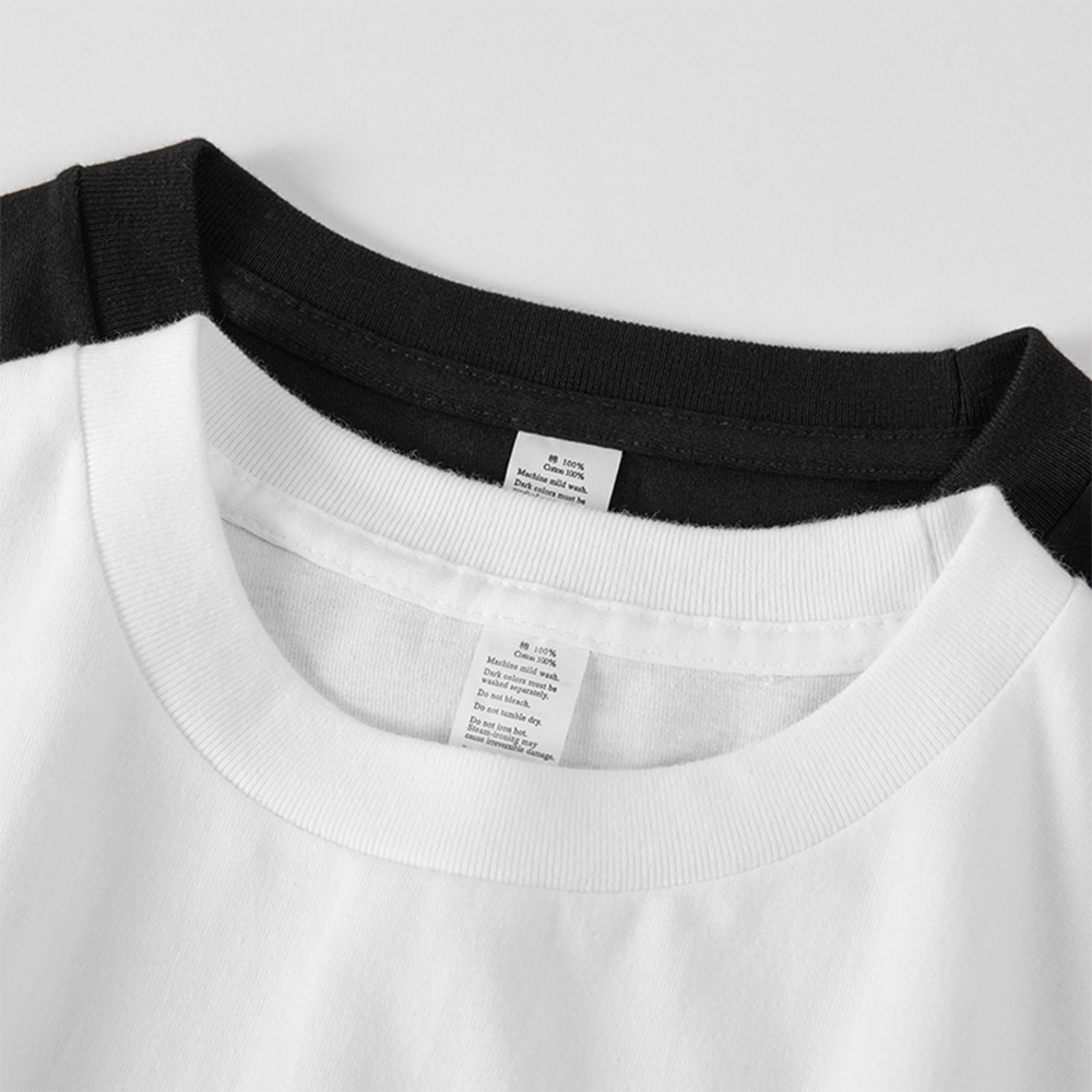 跨境棉长袖t恤圆领螺纹袖口空白男女文化衫t长袖批发logo印制