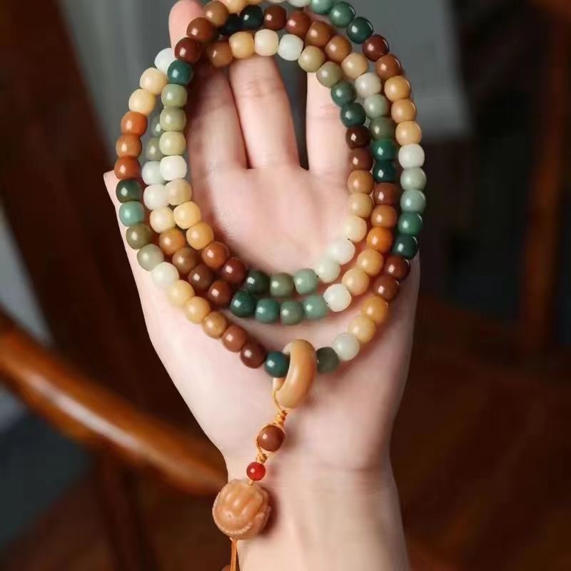 绕指柔天然菩提根手串14mm正圆完美孔道老籽多宝正圆花皮珠绝绝籽-阿