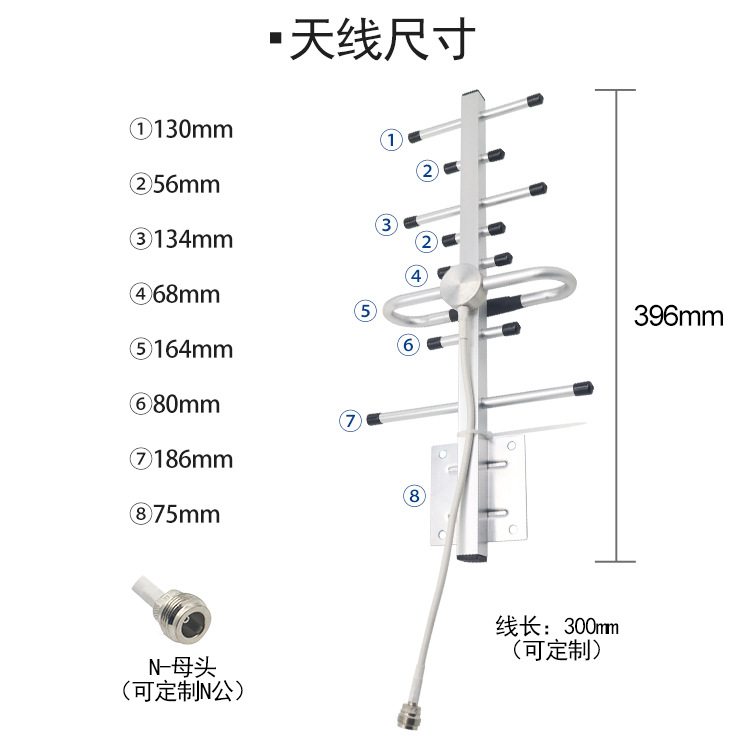 室外5单元八木天线信号放大天线户外信号增强器天线接收天线