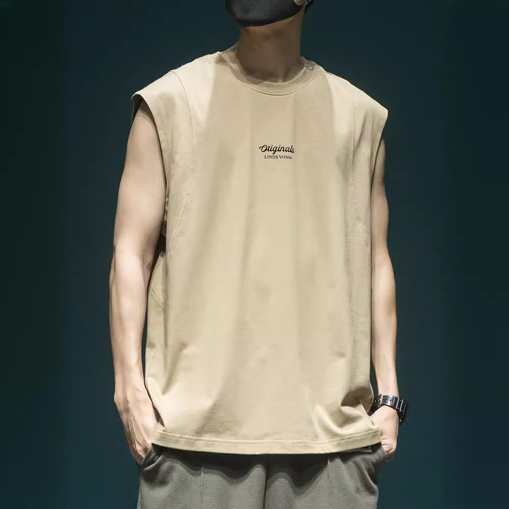 250克重磅背心男纯棉潮流百搭夏季新款无袖t恤衫宽松运动坎肩汗衫