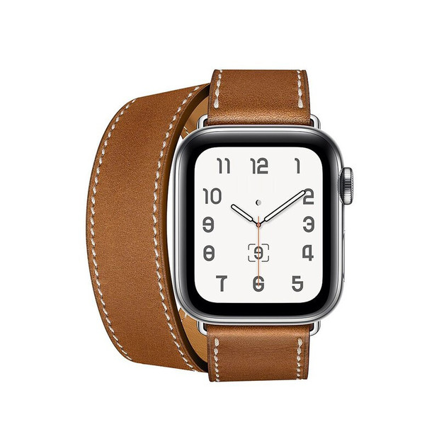 适用iwatch7 se 5 爱马仕款apple watch苹果智能手表表带牛皮款