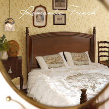 UG73乡村美式实木床复古1.5米1.8双人床现代简约法式轻奢婚床主卧