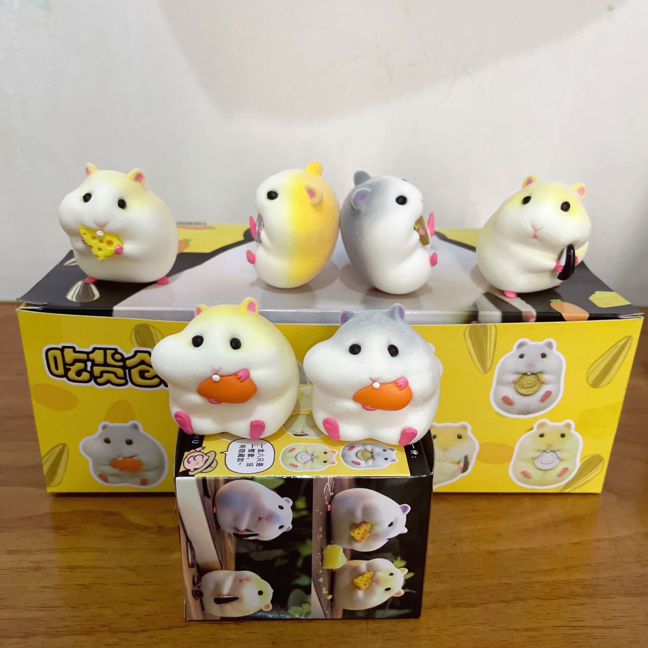 Foodie Little Hamster Trendy Doll Blind Box Car Decoration Hand-Made Flocking PVC Capsule Toy Model Wholesale Toy Factory