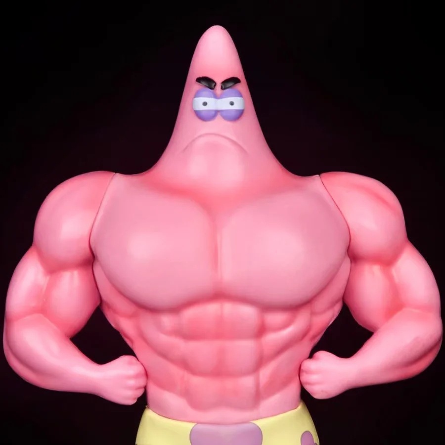 宠物小 gk 肌肉 派大星配呆呆兽 头套 公仔 摆件 盒装手办