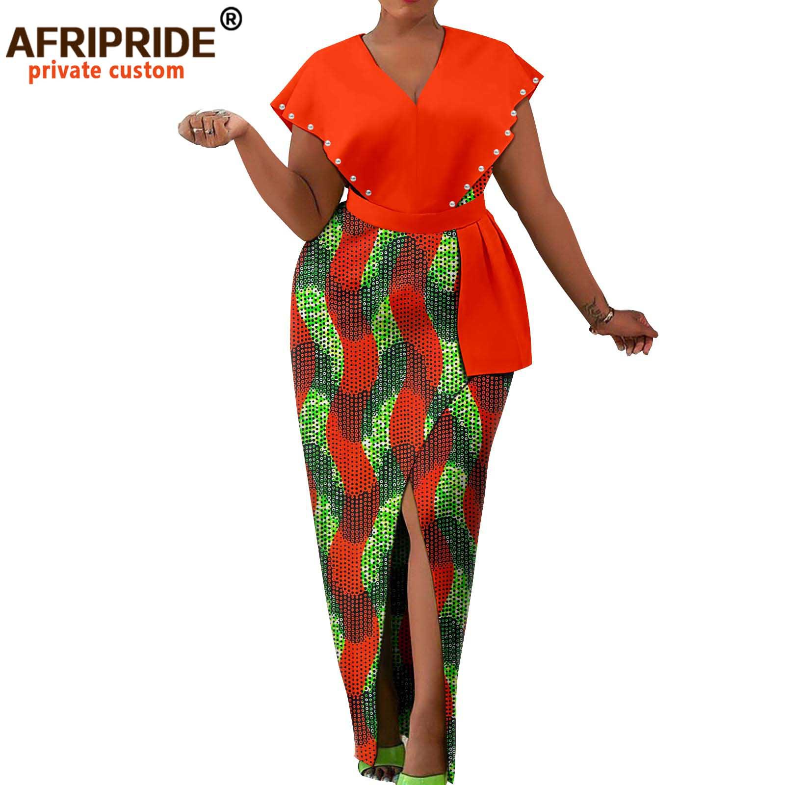 Foreign Trade African National Characteristic Batik Printed Pure Cotton Women's Dress Afripride 222502