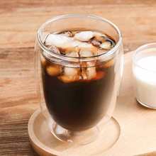 批发双层咖啡杯耐热玻璃透明拿铁挂耳咖啡摩卡意式浓缩咖啡杯家用