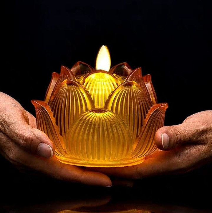 寺庙观音堂供灯电池佛灯供灯led长明灯家用佛前莲花灯电烛台