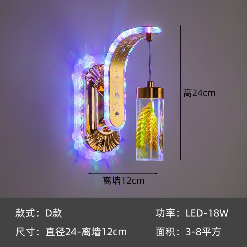 Bedside Wall Lamp Hotel Club European and American Style Creative Crystal LED Light Bedroom Living Room Background Wall Stair Wall Lamp