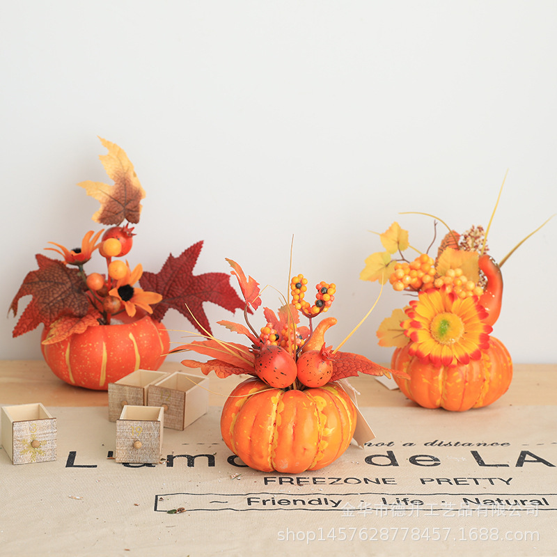 DSEN Manufacturers Supply Thanksgiving Harvest Festival Halloween Autumn Maple Leaf Pumpkin Pomegranate SUNFLOWER Small Ornaments DIY