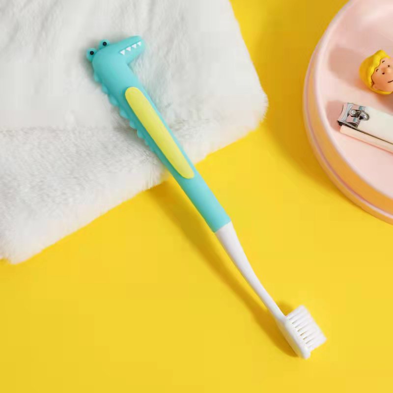 Promotional Cartoon Crocodile Toothbrush Silicone Soft Bristles Toothbrush Super Clean Cute Portable Toothbrush Factory Wholesale