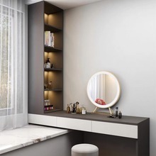 家用卧室梳妆台柜小户型可伸缩化妆桌现代简约一体木制飘窗柜