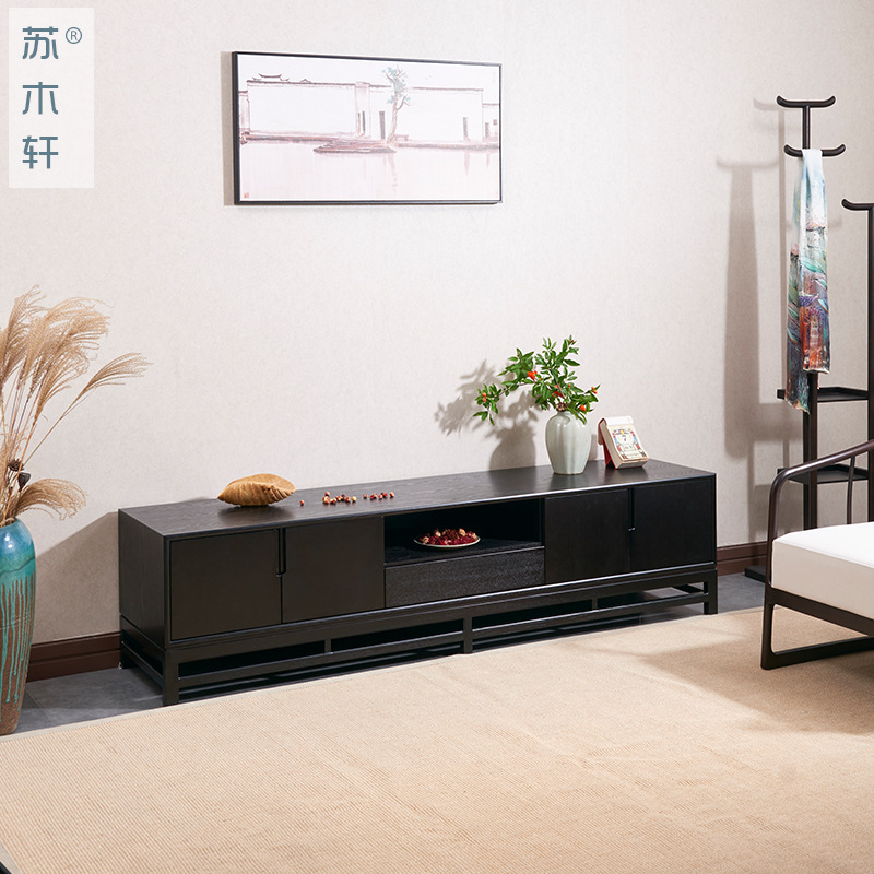 苏木轩新中式电视柜客厅落地电视机矮柜样板房酒店会所家具可定