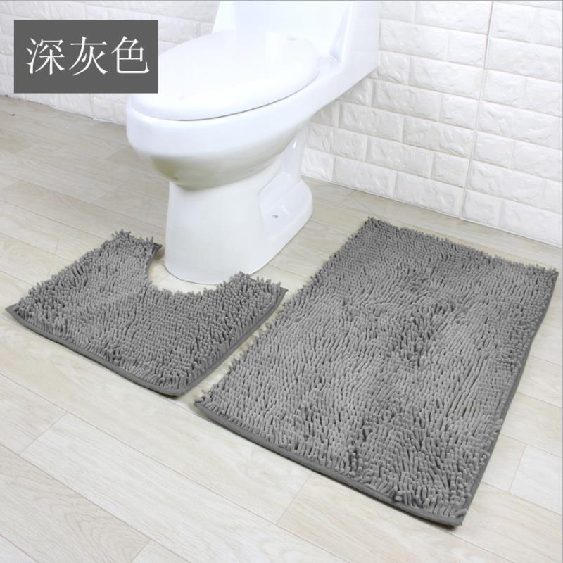 Encrypted Chenille Plush Carpet Bathroom Two-Piece Floor Mat Bathroom Absorbent Non-Slip Floor Mat Factory Supply