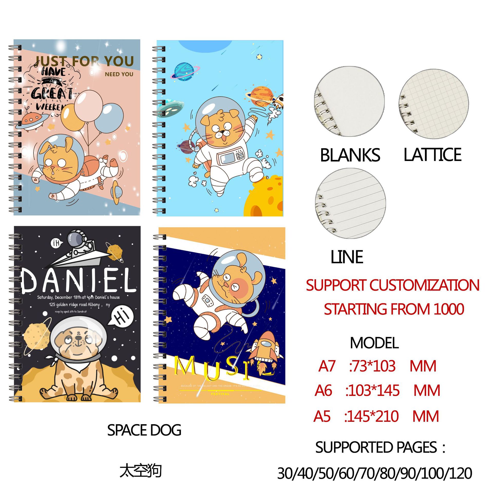 卡通A7线圈本高颜值作业本萌趣动物迷你笔记本学生口袋记事本批发