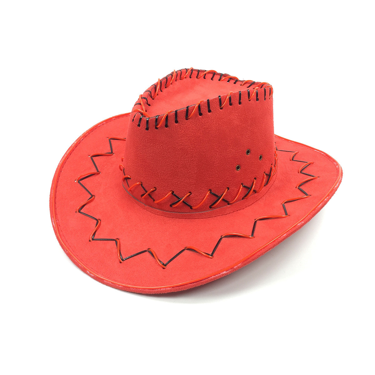 Foreign Trade New Creative Glow Western Cowboy Hat Knight's Cap Men's and Women's Sun Hats Halloween Luminous Hat