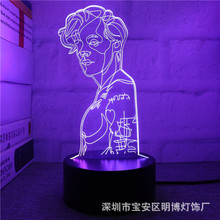 跨境3D小夜灯明星人物系列台灯迈克尔爱莉安娜七彩触摸遥控创意灯