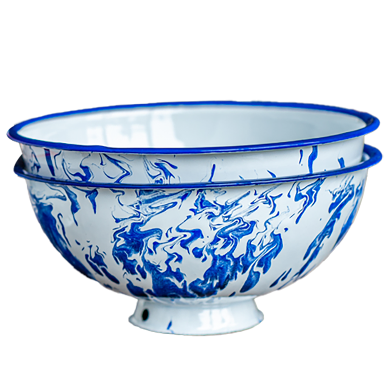 批发国潮高颜值搪瓷大面碗耐高温油泼面碗蒸饭碗珐琅彩民工泡面碗