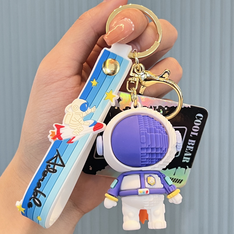 Creative Astronaut Pendant Building Blocks Spaceman Key Accessories Key Chain Keychain Cartoon Bag Pendant Gift