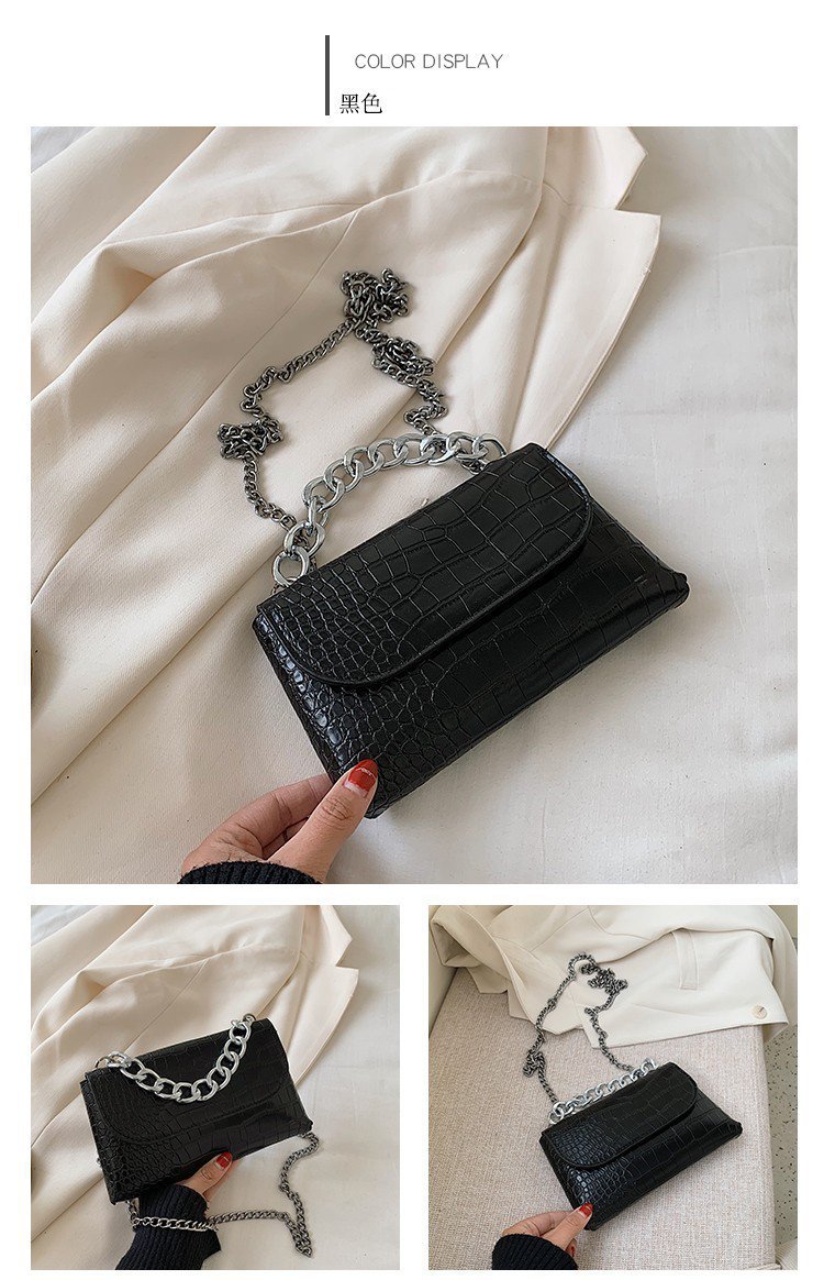 French Volkswagen Design Bag Crocodile Pattern Chain Underarm Bag Retro Personalized Bag Simple Bag Shoulder Crossbody Bag Fashion