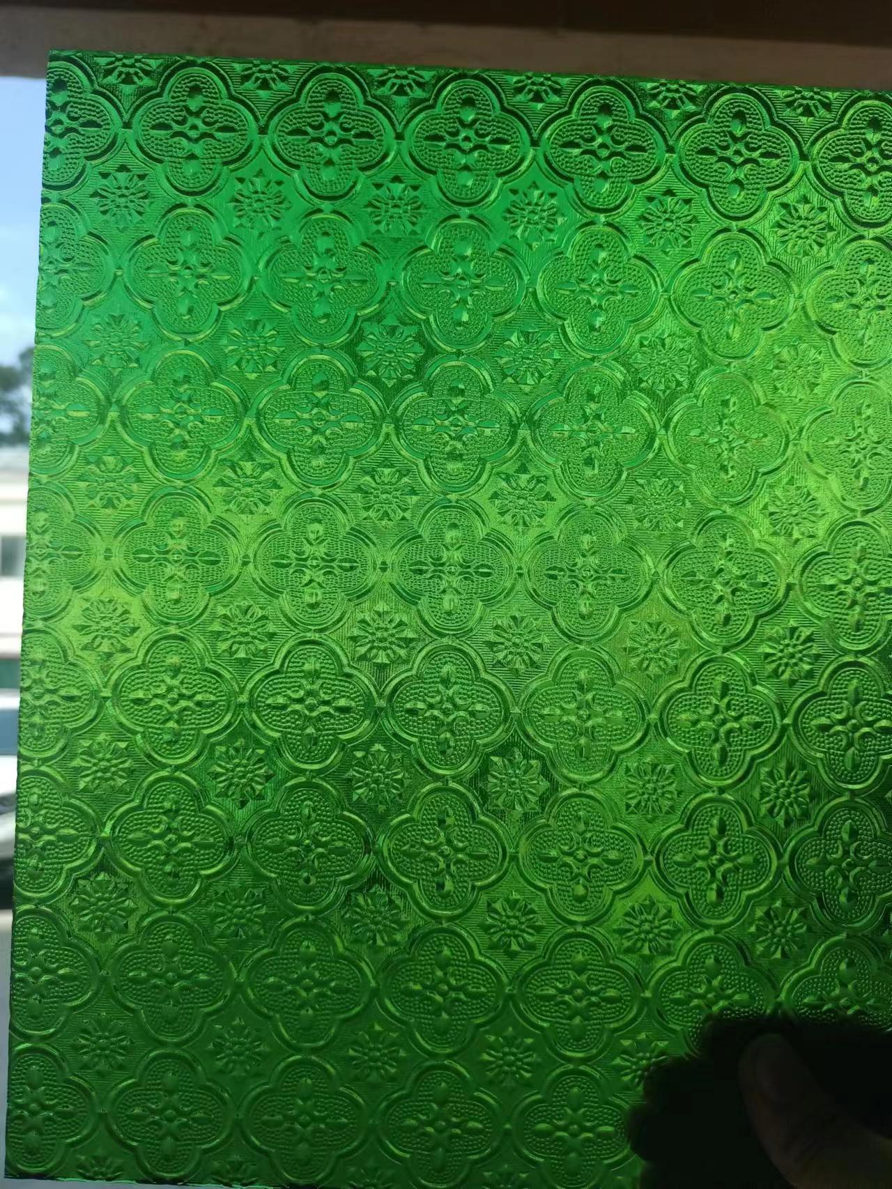 j8复古钢化玻璃压花玻璃可花彩色玻璃海棠花玻璃默认项g3