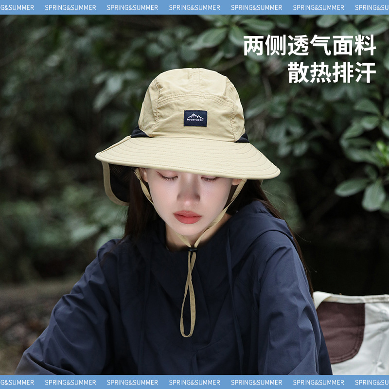 Sun Hat Spring and Summer Breathable Bucket Hat Neck Protection Fishing Camping Tooling Sun Hat Outdoor Mountaineering Sun Protection Hat