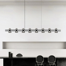 意式现代极简个性时尚餐厅吧台创意设计师黑色全铜长条款餐吊灯