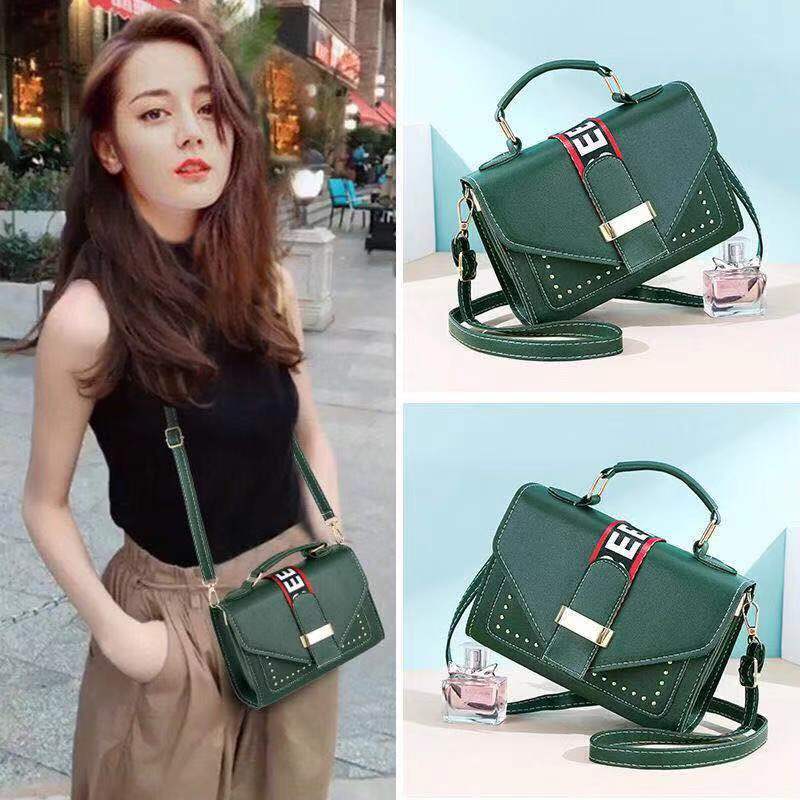 Women's Bag New Trendy Women's Bags Korean Style Portable Messenger Bag Shoulder Bag Fashion Handbag Rivet Shape-Fixed Bag