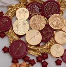 European retro Flower Net and Rose flower Seal wax stamp Ros