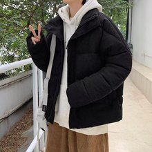 韩版冬季chic卡其色外套灯芯绒宽松棉服棉衣男青年面包服潮流棉袄