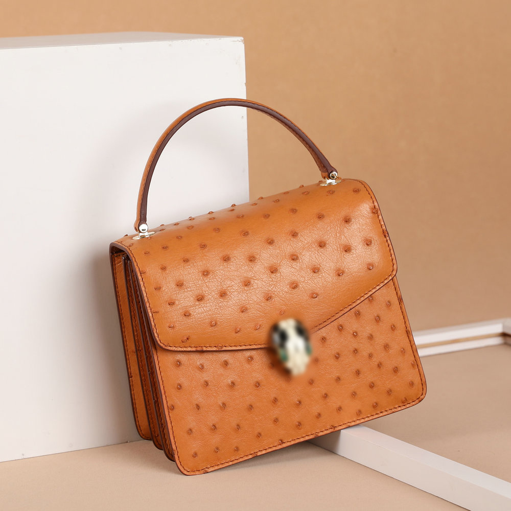 南非鸵鸟皮女包真皮手提包时尚百搭多用单肩斜挎包包女包厂家批发