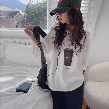 韩国童装女童t恤春装新款2024宽松白色短袖上衣女大童儿童衣服潮t