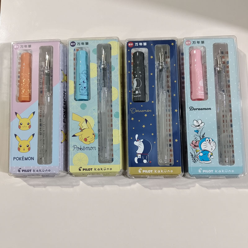 新款pilot百乐笑脸钢笔限定款卡通联名宝可梦哆啦a梦f尖学习钢笔