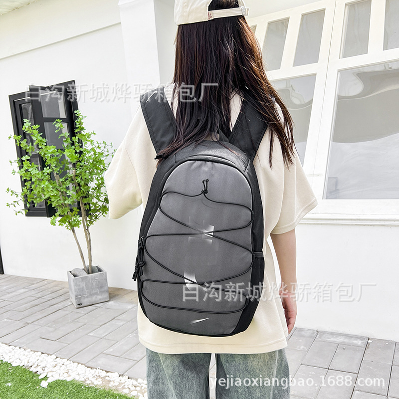 2023 New Fashion Brand Student Schoolbag Korean Style Large Capacity Leisure Travel Men's Backpack Fashion Tie Backpack