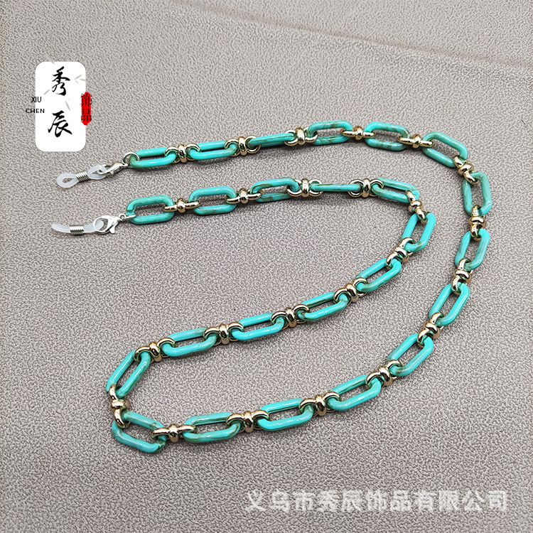 Fresh Color Acrylic Eyeglasses Chain Fashion Accessories Chain Drop-Proof Mask Chain 11mm Wide